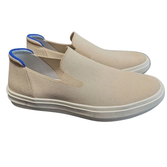 Rothy's Shoes - Rothy's Beige Slip-On Sneakers with Blue Accent